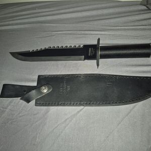 Rambo Black Tactical Knife with Sheath